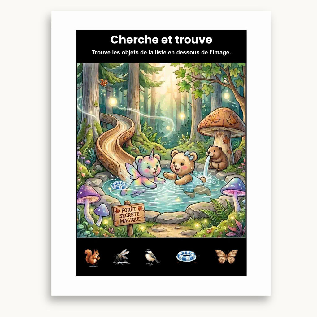 Page jeu cherche et trouve du cahier d'activités d'été à imprimer et à s'amuser. Éditions Plume Et Clochette